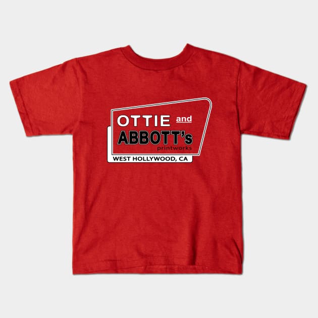 Ottie and Abbott's printworks logo Kids T-Shirt by Ottie and Abbotts